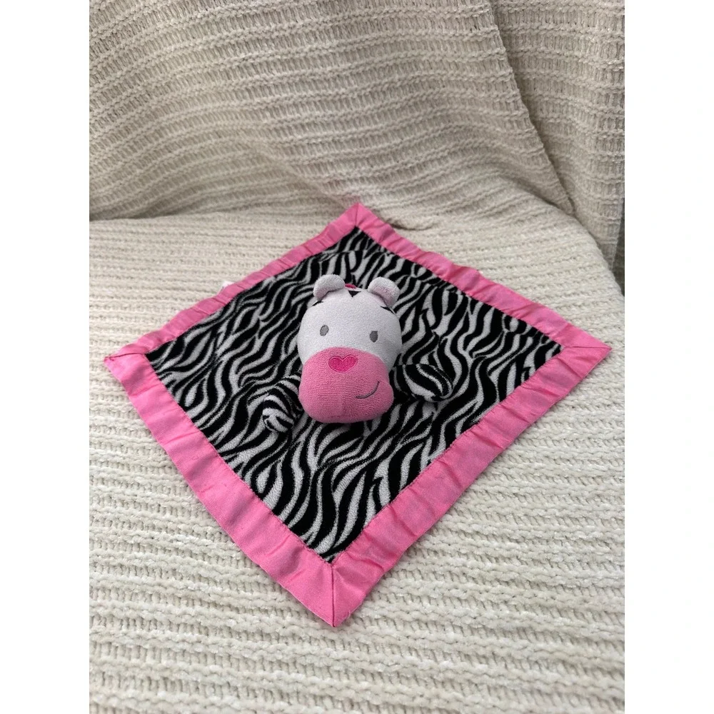 Garanimals Zebra Pink Satin & Cracker Barrel Giraffe Baby Security Blanket Lot‎